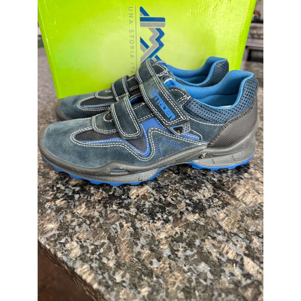 IMAC Outrider Mens Blue Suede Leather Hook Loop Sneakers Shoes Italy Size 37